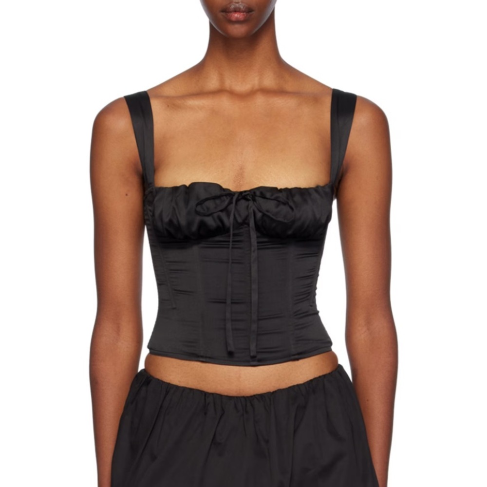 MIAOU Black Agnes Corset Top
